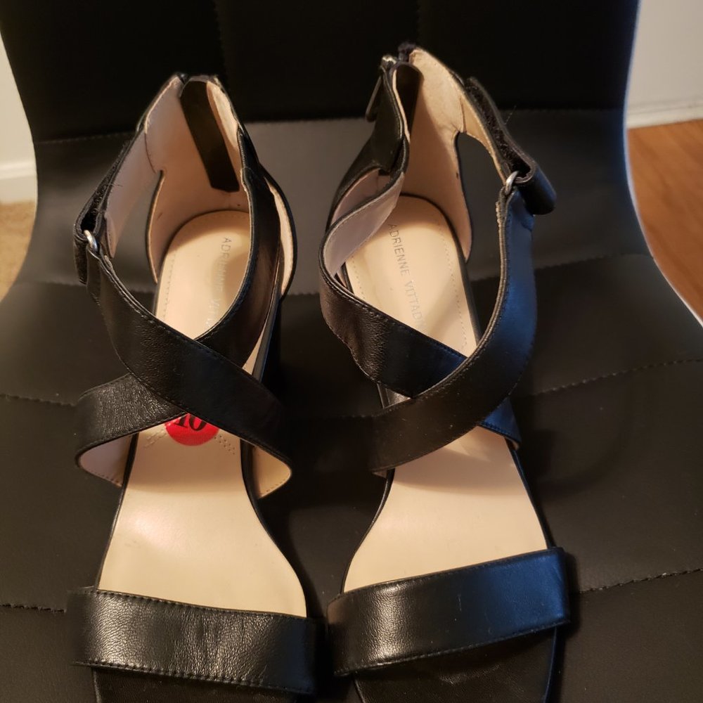 Adrienne Vittadini Black Strap Sandal - Picture 2 of 6